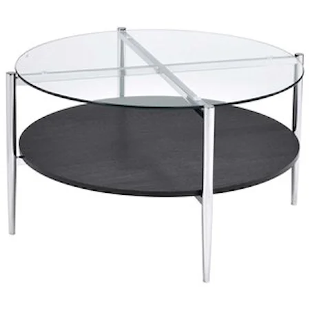 Modern Cocktail Table with Tempered Glass Top